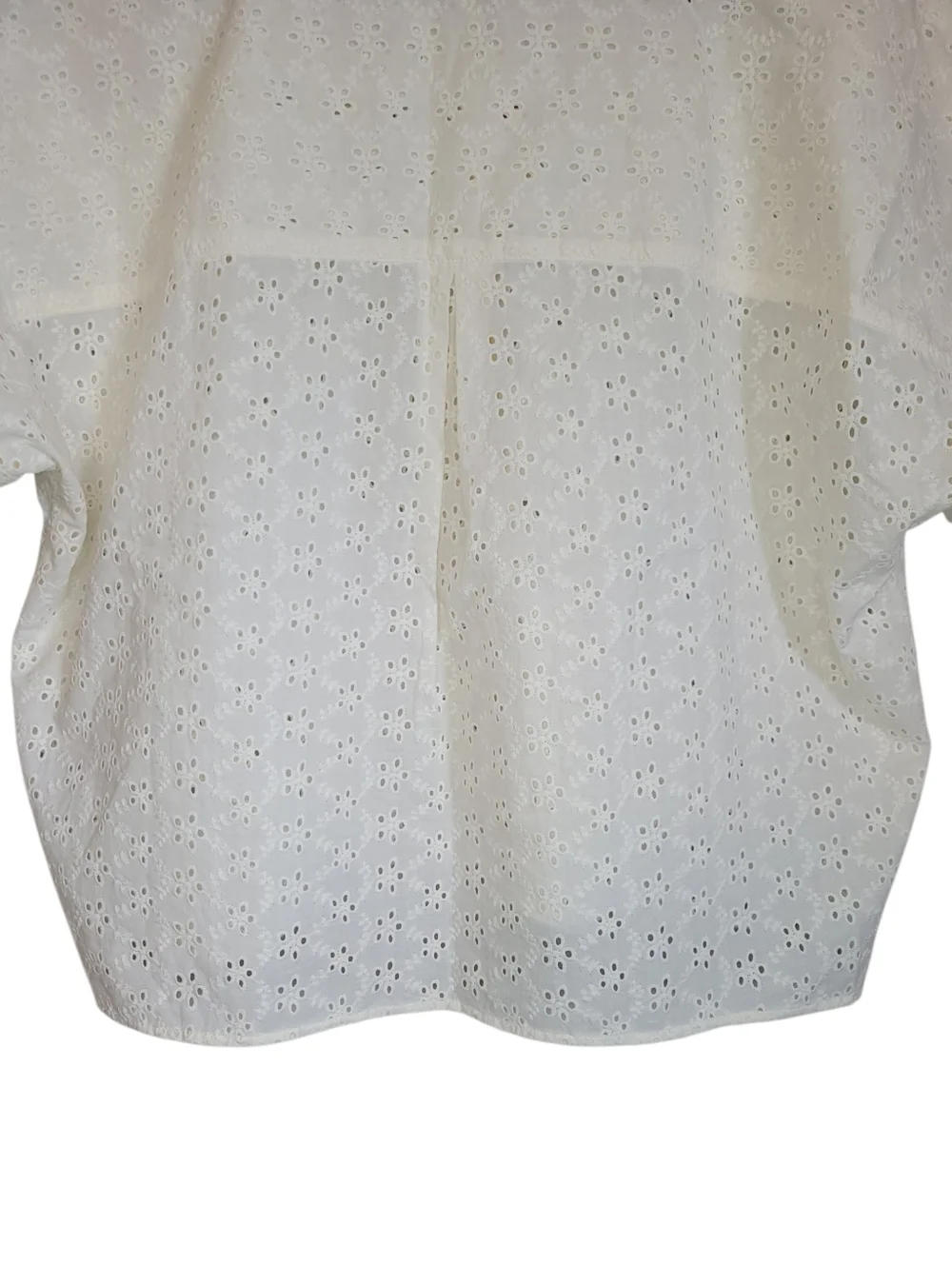 Madewell Eyelet Boxy Button Down Shirt M Lighthouse White Cotton Summer Top - Picture 9 of 12